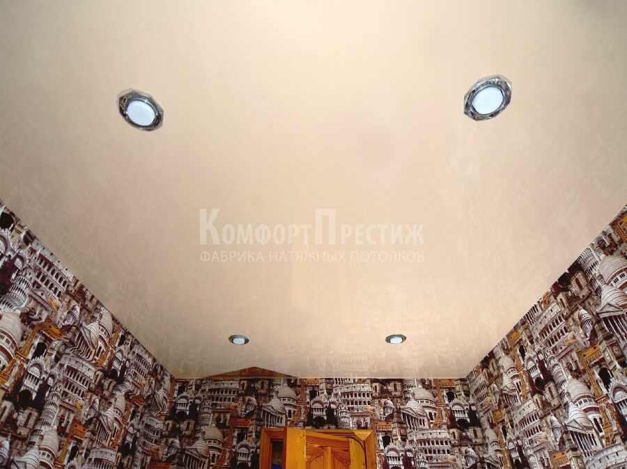 Глянцевые натяжные потолки в гостиную фото 44